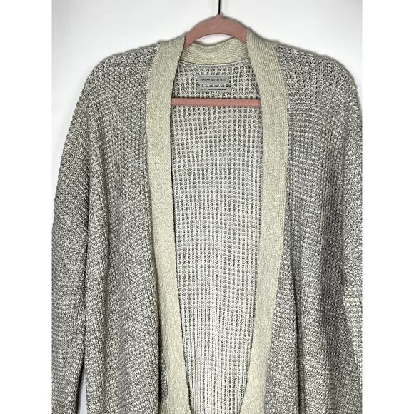 Urban Outfitters Cream Beige Oversized Long Sleeve Open Knit Cardigan Size XS - Picture 2 of 8